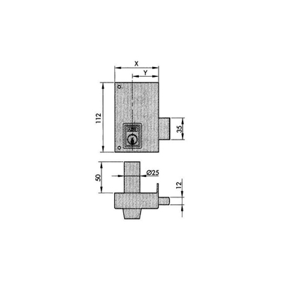 Azbe - SERRATURA DA APPLICARE 56-CP 70 IZ. PROFILO