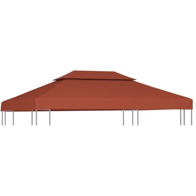 Copertura Superiore per Gazebo a 2 Strati 310g/m² 4x3m Terracotta - Rosso - Vidaxl