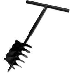 vidaXL Trapano da Terra in Acciaio con Manico Auger 200 mm Tre Spirali Nero en oferta