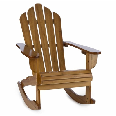 Rushmore Sedia a Dondolo da Giardino Adirondack 71x95x105 marrone