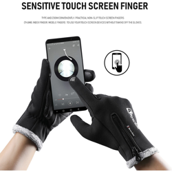 Guanti invernali caldi in pile antivento impermeabile touchscreen sport ciclismo sci bicicletta guanti da lavoro all'aperto,modello: piccolo grigio en oferta