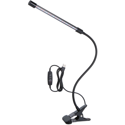 DC5V 8W LED a una testa con LED a crescita progressiva con collo d'oca a 360 ¡ã regolabili Lampadine a luce rossa e blu Caricatore a clip USB con