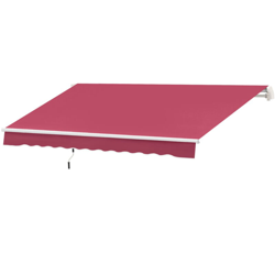 Tenda da Sole a Manovella Copertura Impermeabile 400x250cm Rosso - Outsunny características
