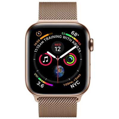 Watch Series 4 40mm Impermeabile 5ATM 16GB Bluetooth Wi-Fi GPS Cardiofrequenzimetro Cinturino Stainless Steel Oro