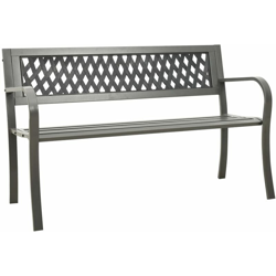 Panchina da Giardino 125 cm in Acciaio Grigia - Grigio - Vidaxl precio