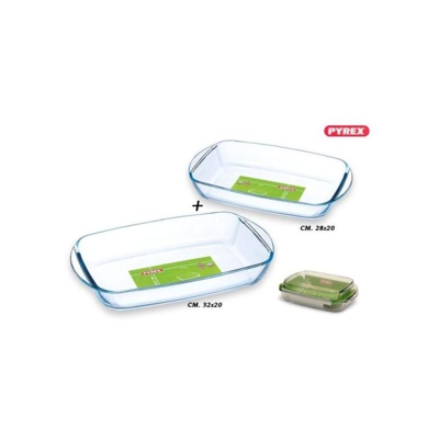 Tegame Rettangolare 32/28cm Set 2Pezzi - Pyrex
