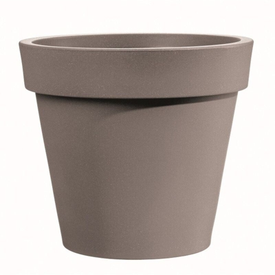 Vaso rotondo in resina "Easy" 80 cm. Taupe