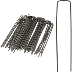 Relaxdays - Picchetti per il Terreno, Set da 50, Estremità Smussate, Telo Antiradice, L: 15 cm, Ø: 3 mm, Acciaio, Argento en oferta