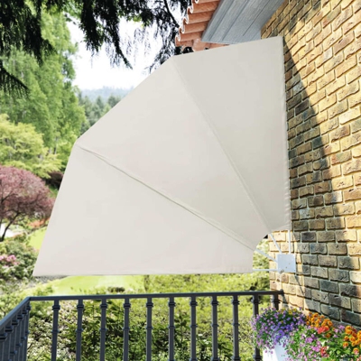 Tenda Laterale per Balcone Pieghevole Crema 210x210 cm - crema - Vidaxl