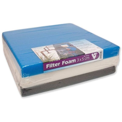 Velda (VT) Set Schiuma Filtro per Laghetto 50x50x5cm Bianco Nero e Blu - Multicolore