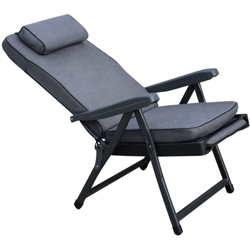 Poltrona A Sdraio Imbottita Reclinabile Cuscino Poggiatesta Imbottito Alta Densità, Adatta A Giardino, Portico, Piscina E Relax Con Carrello características