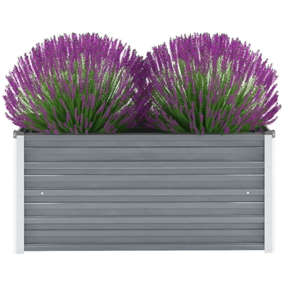 Letto Rialzato Giardino in Acciaio Zincato 100x40x45 cm Grigio