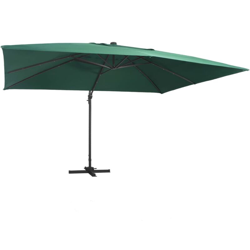 Ombrellone a Sbalzo con LED Palo in Alluminio 400x300 cm Verde - Verde - Vidaxl características