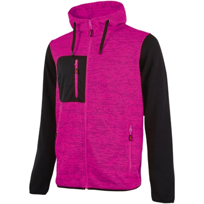 FELPA IN MORBIDO PILE CON COLLO ALTO E CAPPUCCIO BLACK FUCSIA - MODELLO: RAINBOW U-POWER - Taglia S