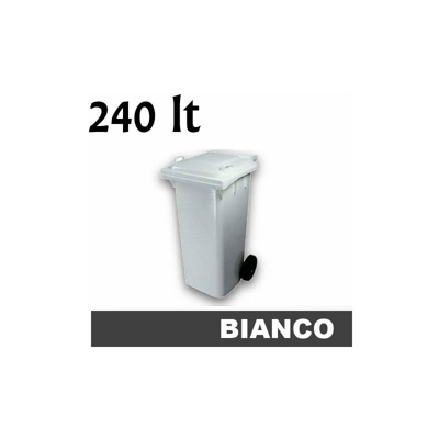 Grecoshop - Cassonetto/Pattumiera/Contenitore/Bidone per raccolta rifiuti uso esterno 240lt Bianco