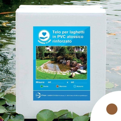 Giardini D'-acqua - Telo per laghetto rinforzato in pvc marrone 5,00 x 6,00 metri