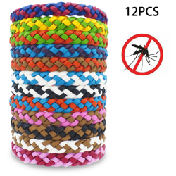 12 pezzi braccialetto repellente per insetti PU fasce impermeabili anti-zanzara per donna uomo bambino bambini precio