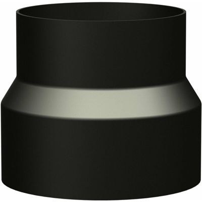 Raccordo di riduzione o ampliamento tubo canna fumaria per stufa a legna in acciaio nero -Ø 13F12M cm