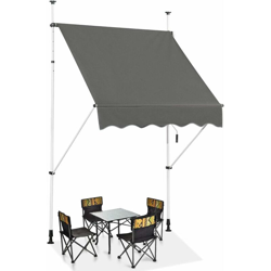 Tenda da Sole Retrattile Telescopica (150x120 cm, Grigio) características