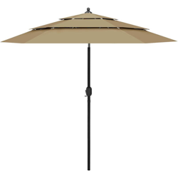 Ombrellone a 3 Livelli con Palo in Alluminio Grigio Talpa 2,5 m - Vidaxl precio