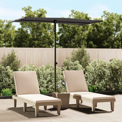 vidaXL Ombrellone da Esterni con Palo in Alluminio 180x130cm Antracite - Antracite
