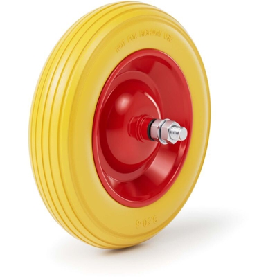 Ruota anti-foratura 3,5-8 in poliuretano per carriola con Asse