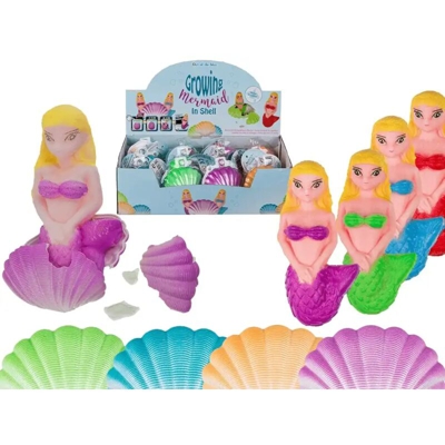 Sirena Crescente In Conchiglia 7 Cm 4 Colori Assortiti Gioco Per Bambine