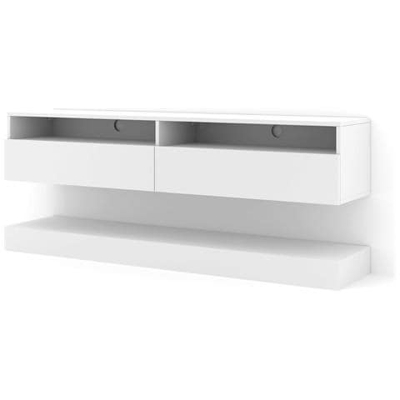 Tv Lowboard Duo 160 Cm Sospeso Bianco Opaco Senza Illuminazione (bianco Opaco)
