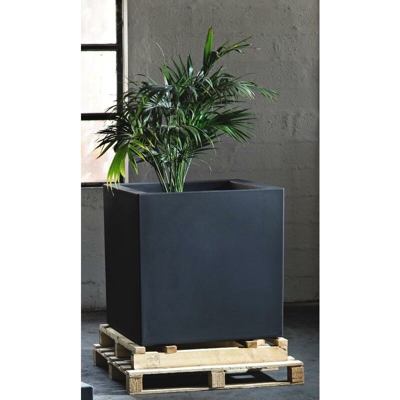 Cubo liscio in resina 'Fenice' cm. 65 ANTRACITE