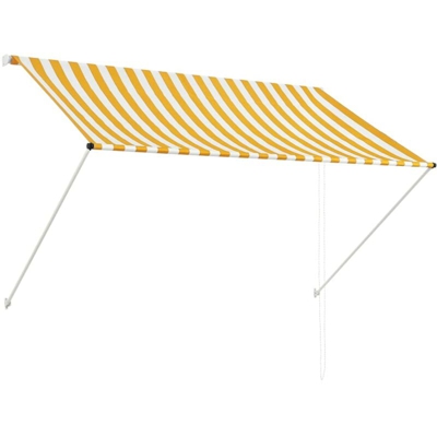 Tenda da Sole Retrattile 200x150 cm Giallo e Bianco - Multicolore - Vidaxl