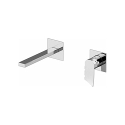 Gattoni Rubinetteria - Miscelatore lavabo a parete Gattoni Soffio 8139 | Nikel Spazzolato en oferta