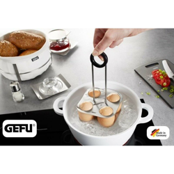 Supporto Portauova In Cottura In Acciaio X 4 Uova Da Servire In Tavola 'Gefu' características