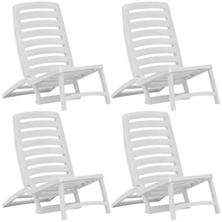 Sedie Pieghevoli da Spiaggia per Bambini 4 pz Plastica Bianca - Bianco - Vidaxl precio
