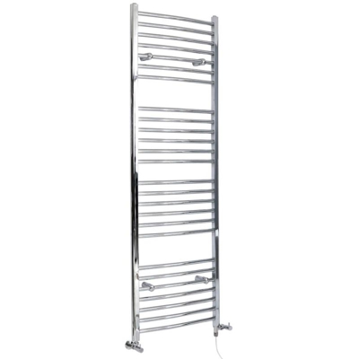 Hudson Reed Kent Scaldasalviette Misto Curvo Moderno - Termoarredo Bagno a Scaletta Cromato - Design Elettrico & Idraulico - 706W - 1800 x 600mm