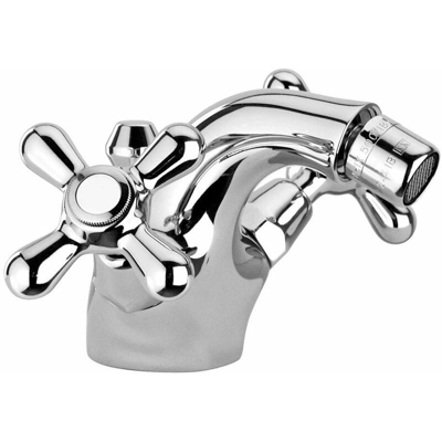 Piralla Rubinetteria - Miscelatore per bidet 2 maniglie Piralla Sofia 0SF00094A17 | Cromo - Piletta con salterello 1'1/4