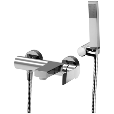 Miscelatore vasca-doccia 2 uscite Tango con deviatore e supporto a muro - Paffoni