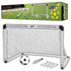 Sport1 - Porta Calcio Goal Striker Pieghevole 90x59x61 h Rete Palla 4 Piccchetti Calcetto en oferta