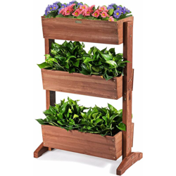 Fioriera di Legno con 3 Livelli, Scaffale per Piante, Scala con Fioriere di Legno Staccabili, Scaffale per Piante Multiuso, Ideale per Interno ed en oferta