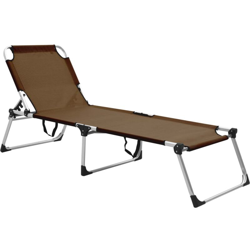 Lettino Prendisole Senior Pieghevole Alto in Alluminio Marrone - Marrone - Vidaxl en oferta