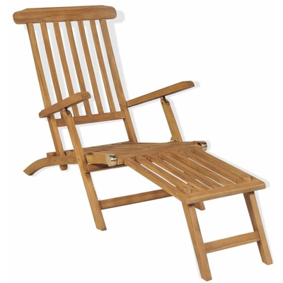 Sedia da Esterno con Poggiapiedi in Massello di Teak
