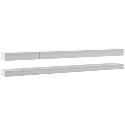 Innovativo E Moderno Tavolo Tv Sajna 280cm Bianco / grigio Lucido