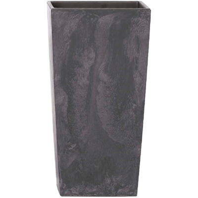 Vaso di fiori Urbi in plastica effetto quadrato alto 16,3 L CON vasca color antracite 42 (altezza) x 22 (larghezza) x 22 (profondità) cm