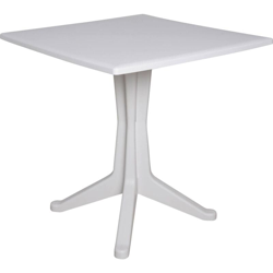 Tavolo quadrato da esterno ed interno, Made in Italy, 70x70x72 cm, color Bianco - Dmora en oferta