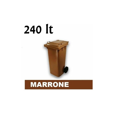 Grecoshop - Cassonetto/Pattumiera/Contenitore/Bidone per raccolta rifiuti uso esterno 240lt Marrone