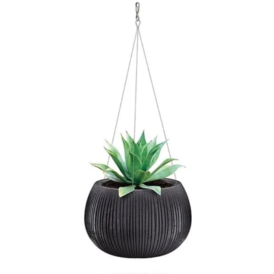 Bowl BETON WS CON serbatoio in colore cemento nero 21,8 (altezza) x 37 (larghezza) x 37 (profondità) cm - Prosperplast