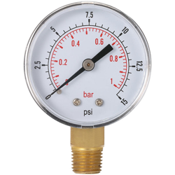 Manometro da 1/4 ', 0 ~ 15psi, 0 ~ 1bar, 50mm características