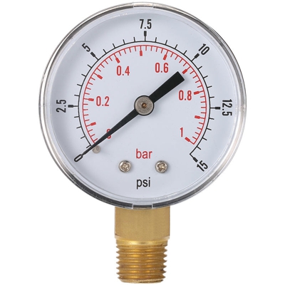 Manometro da 1/4 ', 0 ~ 15psi, 0 ~ 1bar, 50mm