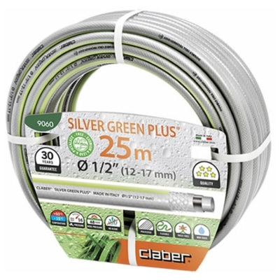 Claber 9060 silver green plus tubo per irrigazione 25 mt da 1/2