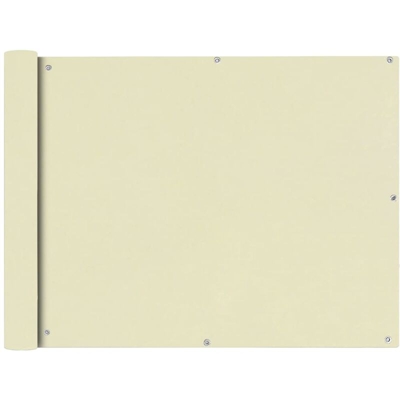 Paravento da Balcone in Tessuto Oxford 90x600 cm Crema - Bianco - Youthup