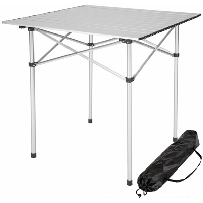 tavolo da camping in alluminio 70x70x70cm, pieghevole - tavolo da campeggio, tavolo campeggio, tavolo pieghevole campeggio - grigio